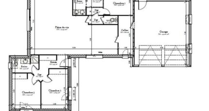 AVANT PROJET CHAMPAGNE - PP 114 M² - 3 chambres  - Maine Construction