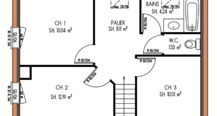 Avant-projet LA FLECHE - 92 m2 - 3 Chambres  - Maine Construction