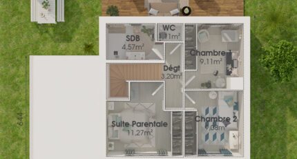 Etage GA 3 ch Trendy  - Maine Construction