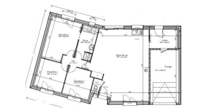 AVANT PROJET SAINMARS - PP - 88 m² - 3 chambres  - Maine Construction