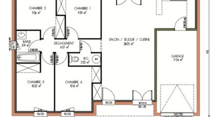 Avant-projet SABLE SUR SARTHE - 87 m2 - 4 Chambres  - Maine Construction