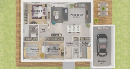Plain-pied GA 3 ch Trendy  - Maine Construction