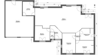 AVANT PROJET CHATEAU DU LOIR- 125 m² - 2 chambres et 1 bureau  - Maine Construction