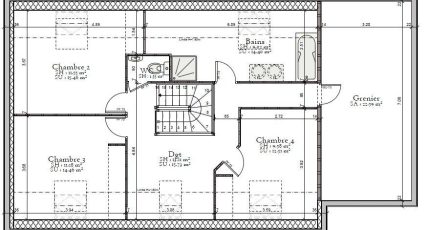 AVANT PROJET L'ARCHE - 127 m² - 4 chambres  - Maine Construction