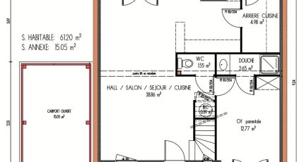 Avant-projet MULSANNE - 95 m2 - 4 Chambres  - Maine Construction