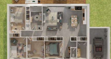 Plain-pied GA 4 ch Design  - Maine Construction