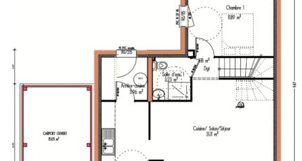 Avant-projet LA CHAPELLE SAINT AUBIN - 76 m2 - 3 Chambres  - Maine Construction
