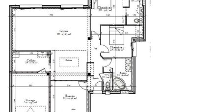 AVANT PROJET VAAS - 103 M² - 2 chambres et 1 bureau  - Maine Construction