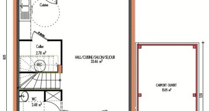 Avant-projet RUAUDIN - 75 m2 - 3 Chambres  - Maine Construction
