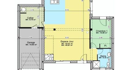 AVANT PROJET Lemans - 120 m² - 3 chambres  - Maine Construction