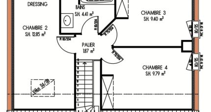 Avant-projet ROUILLON - 107m2 - 4 chambres  - Maine Construction