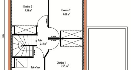 Avant-projet RUAUDIN - 75 m2 - 3 Chambres  - Maine Construction