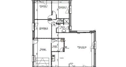 AVANT PROJET Moncé - 90 m² - 3 chambres  - Maine Construction