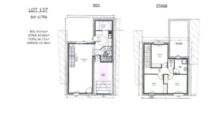 AVANT PROJET ZAC CARTOUCHERIE LE MANS - Lot 137 - 85m² - 3 CHAMBRES  - Maine Construction