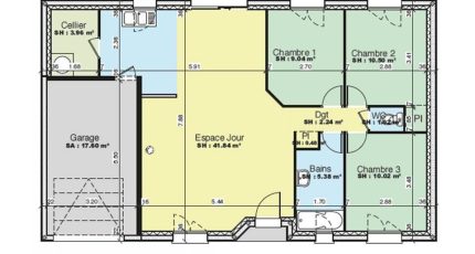 AVANT PROJET PARIGNE L'EVEQUE - 85 m² - 3 chambres  - Maine Construction